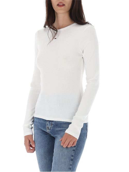 T-shirt bianco sporco in cotone Tommy Jeans | DW0DW17387YBL